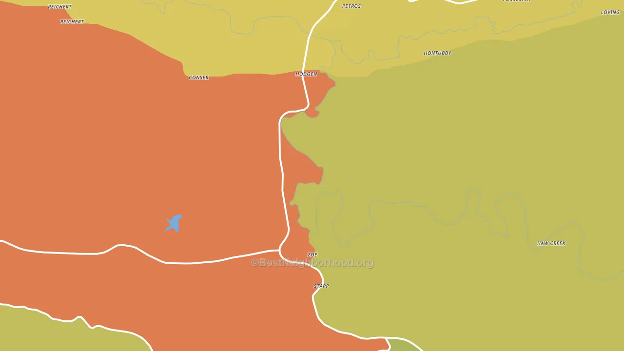 Hodgen, OK block-group voter-turnout map