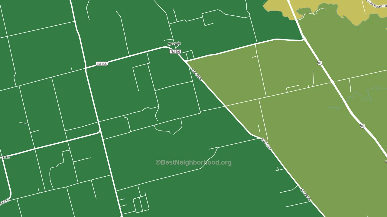 Hodges, TX block-group voter-turnout map
