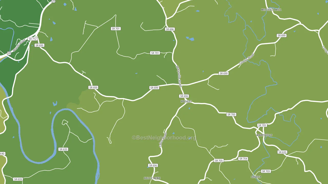 Hodges, VA block-group voter-turnout map