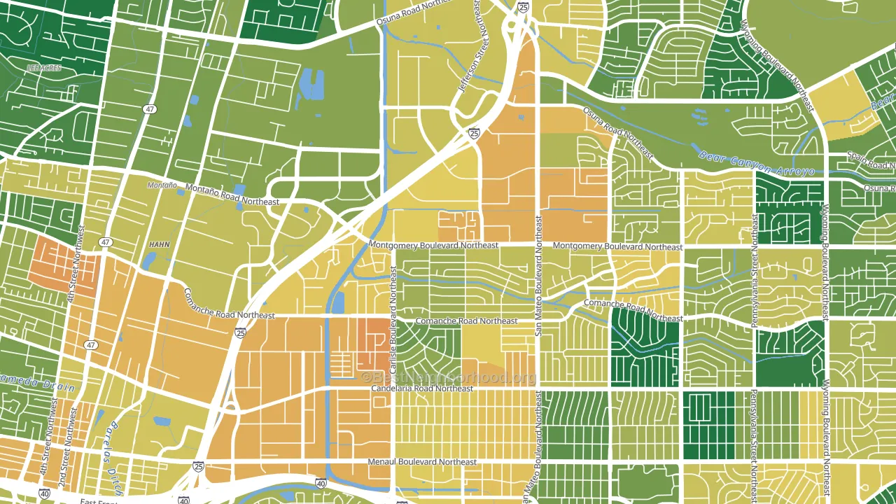 Hodgin, Albuquerque, NM block-group voter-turnout map