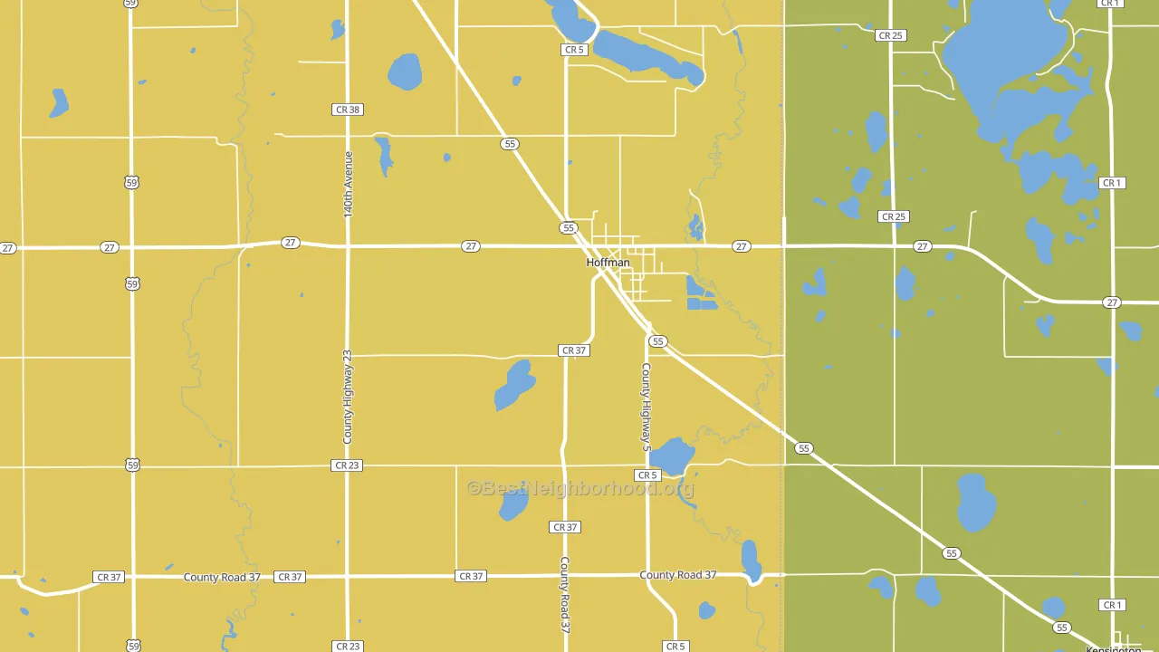 Hoffman, MN block-group voter-turnout map