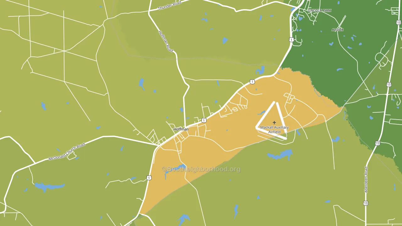 Hoffman, NC block-group voter-turnout map
