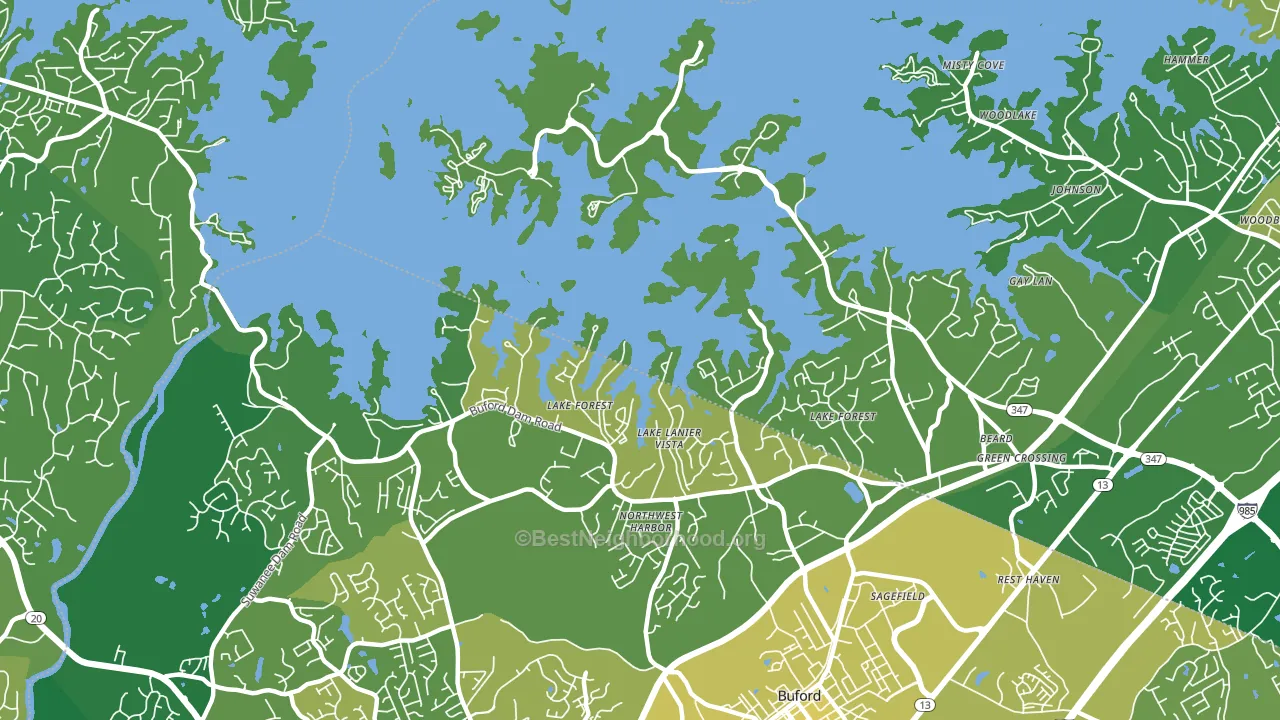 Hog Mountain, GA block-group voter-turnout map