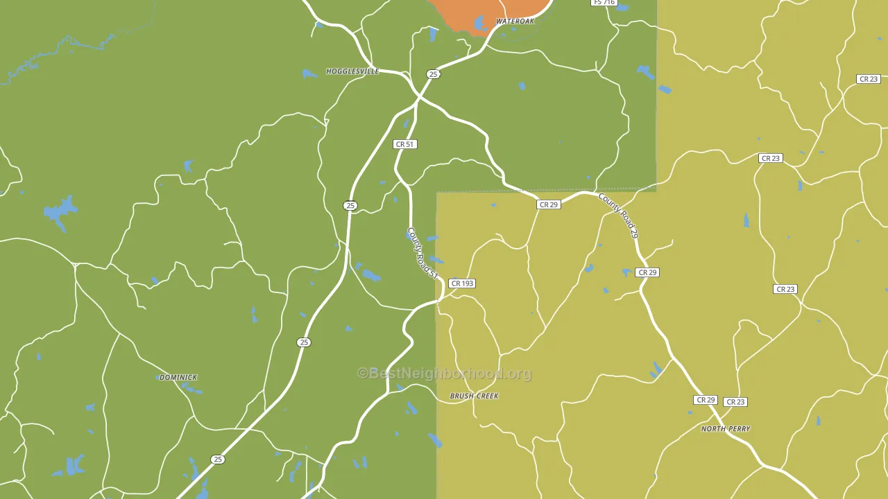 Hogglesville, AL block-group voter-turnout map
