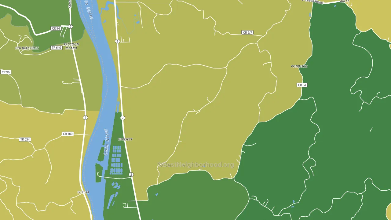 Hogsett, WV block-group voter-turnout map