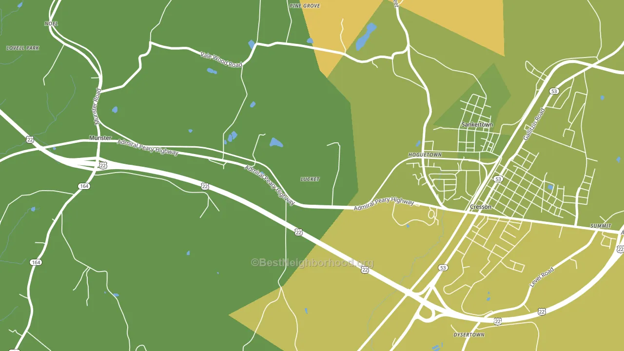 Hoguetown, PA block-group voter-turnout map