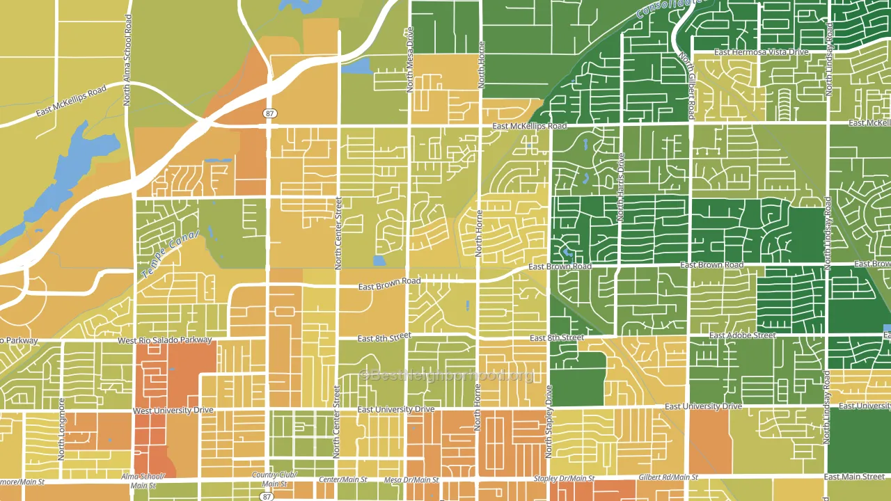 Hohokam Village, Mesa, AZ block-group voter-turnout map