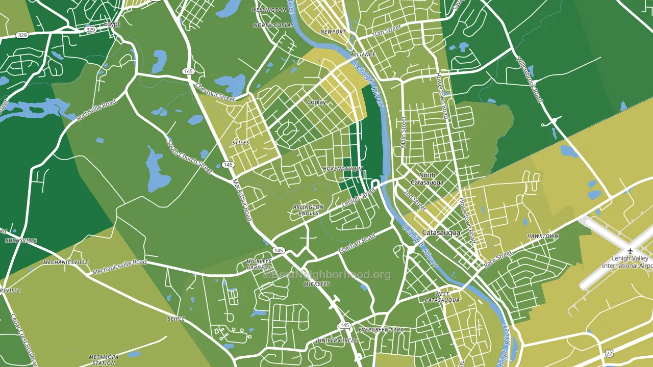 Hokendauqua, PA block-group voter-turnout map
