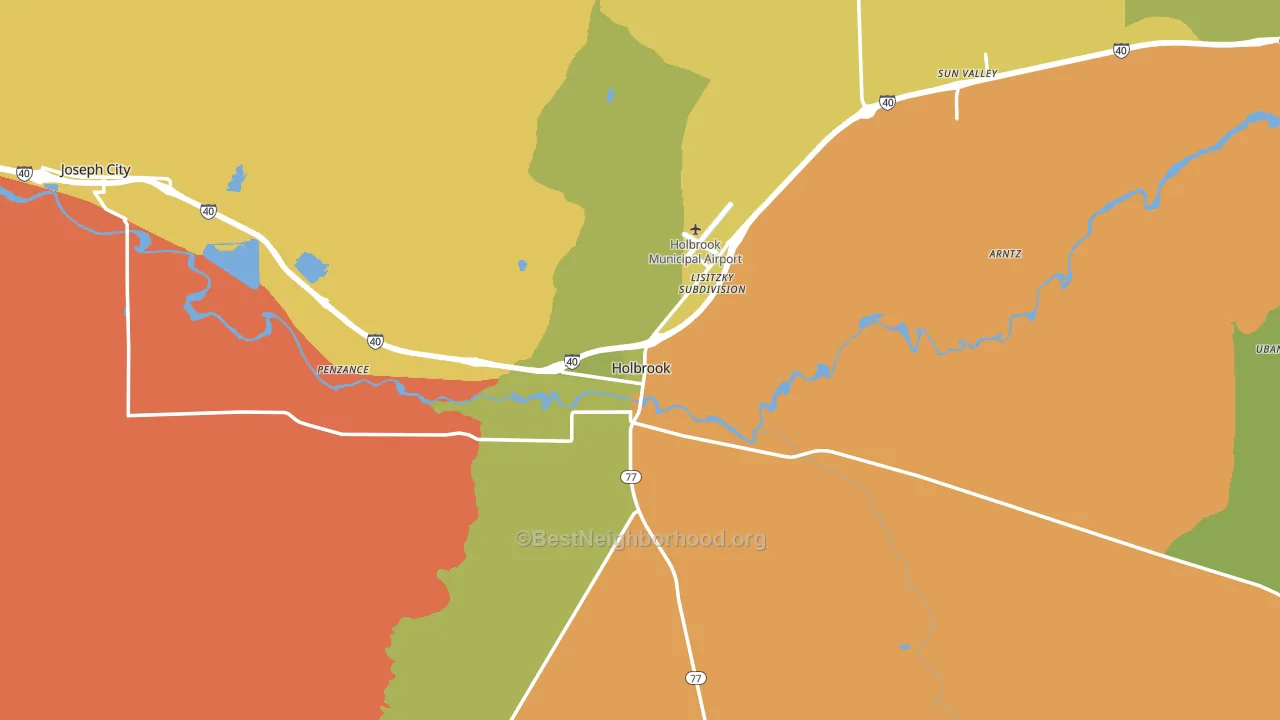 Holbrook, AZ block-group voter-turnout map