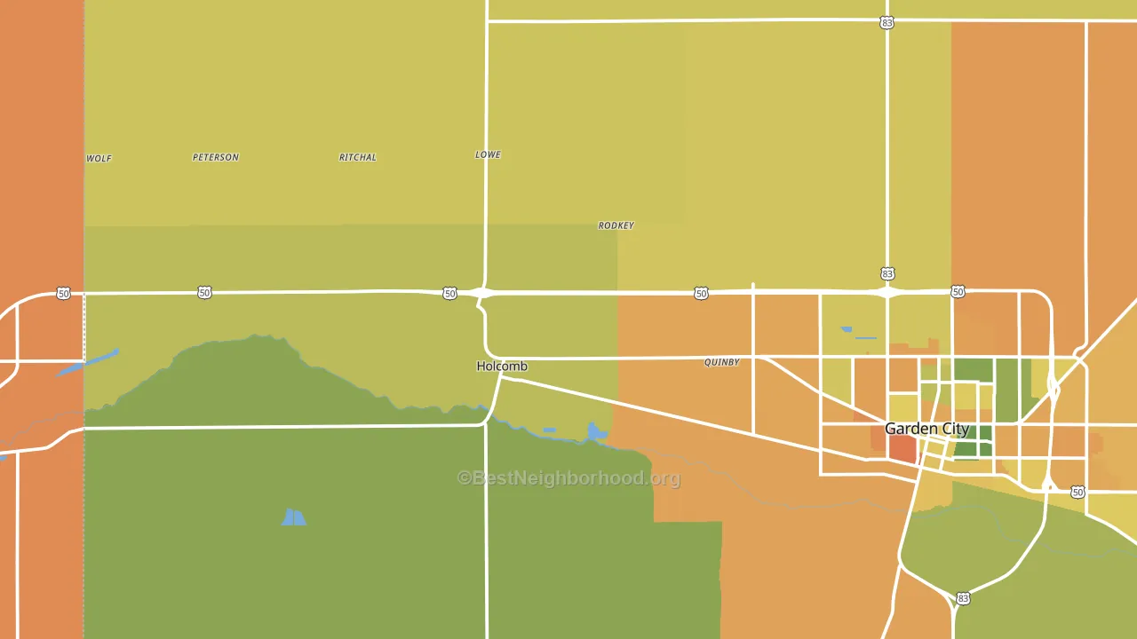 Holcomb, KS block-group voter-turnout map