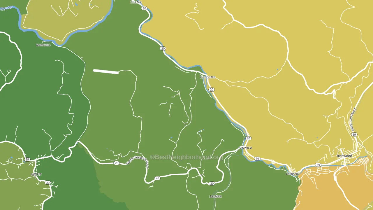 Holcomb, WV block-group voter-turnout map