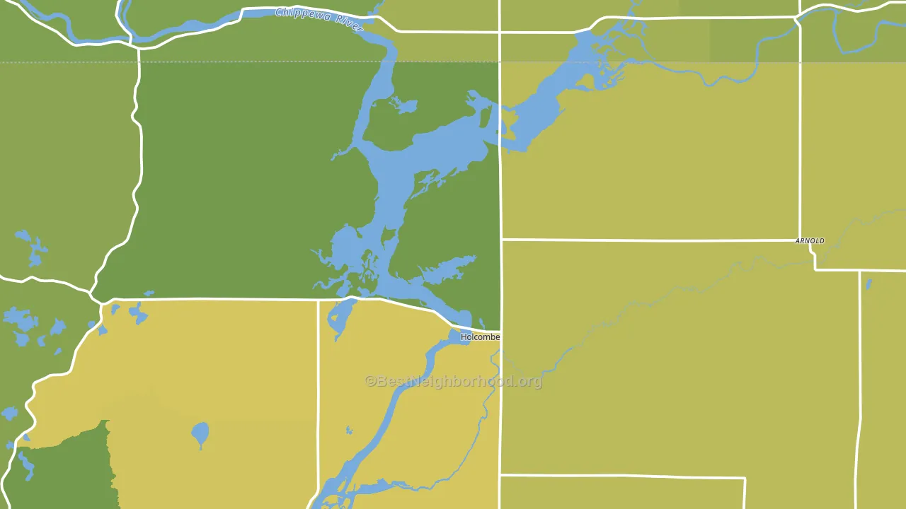 Holcombe, WI block-group voter-turnout map