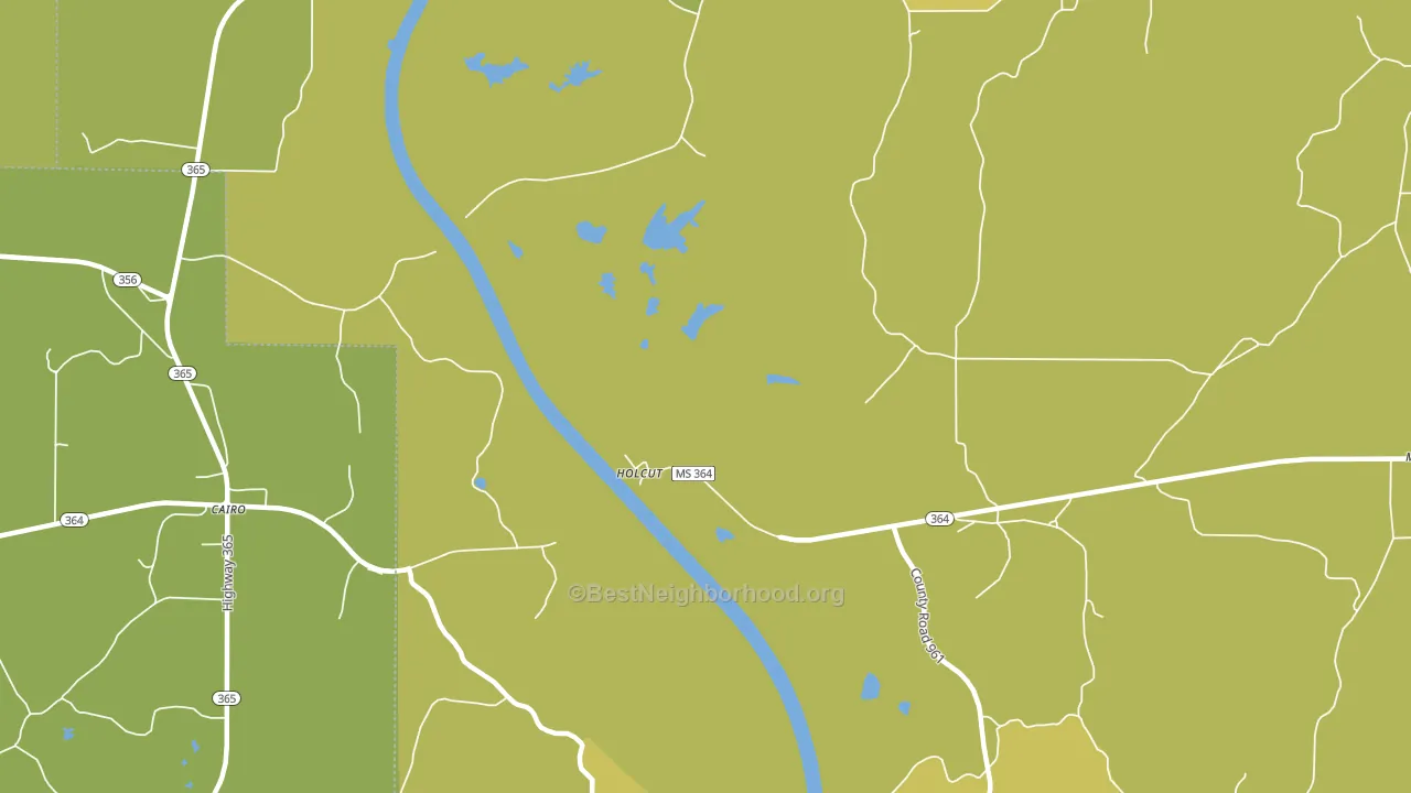 Holcut, MS block-group voter-turnout map