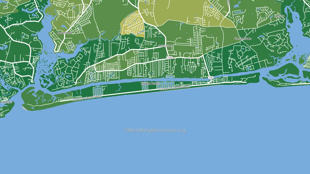 Holden Beach, NC block-group voter-turnout map