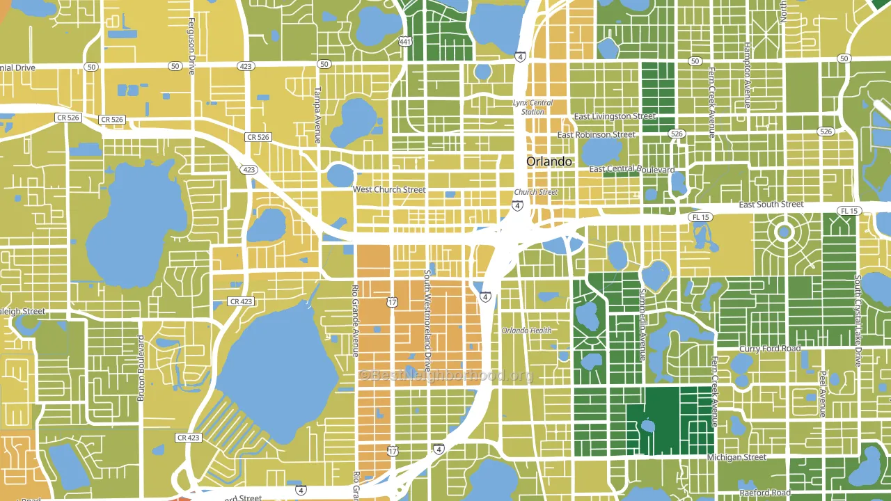 Holden-Parramore, Orlando, FL block-group voter-turnout map