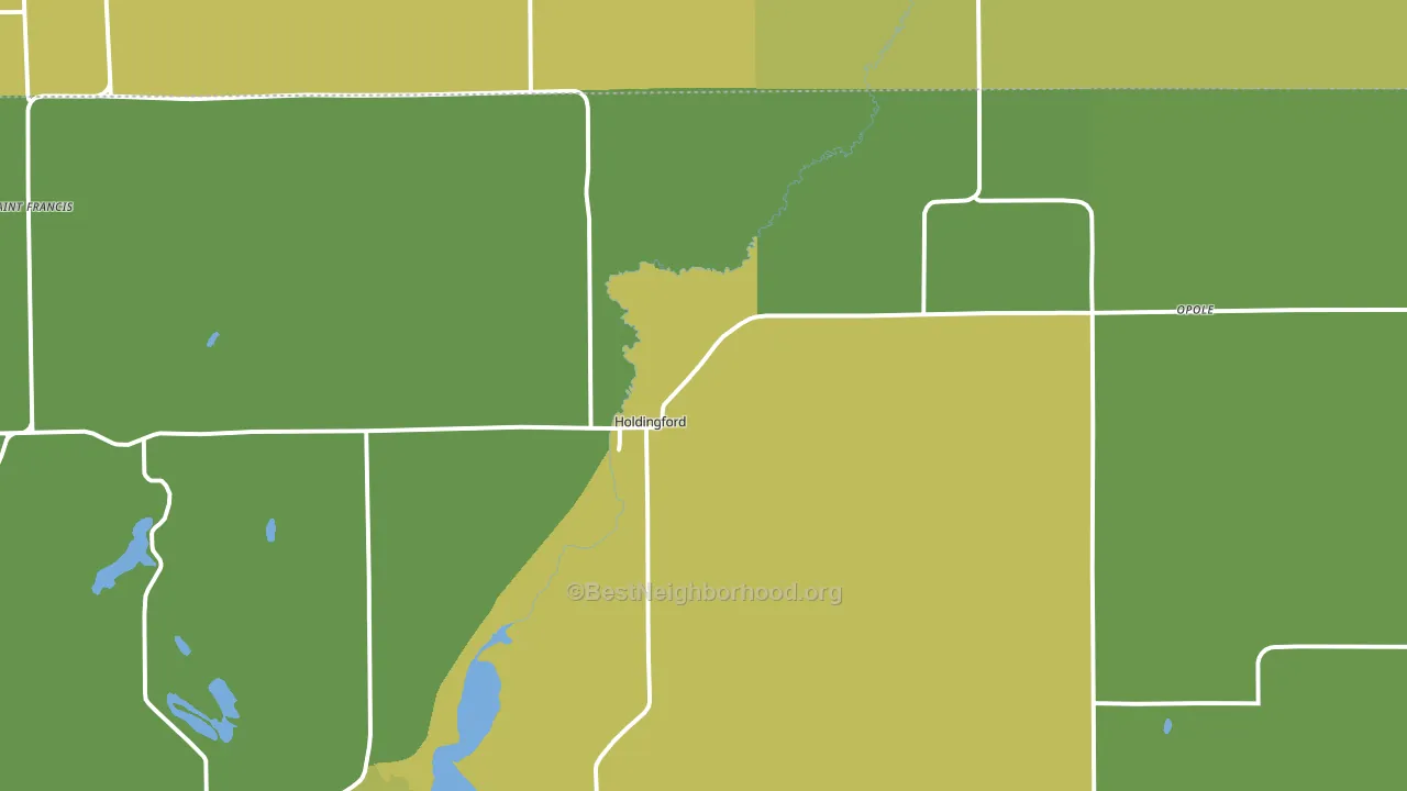 Holdingford, MN block-group voter-turnout map