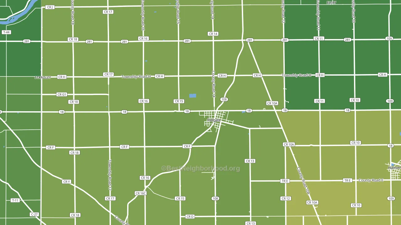 Holgate, OH block-group voter-turnout map