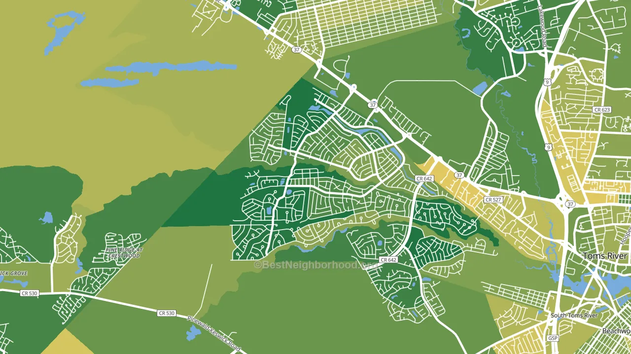 Holiday City-Berkeley, NJ block-group voter-turnout map
