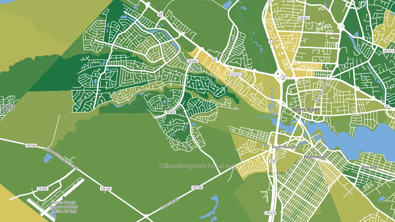 Holiday City South, NJ block-group voter-turnout map