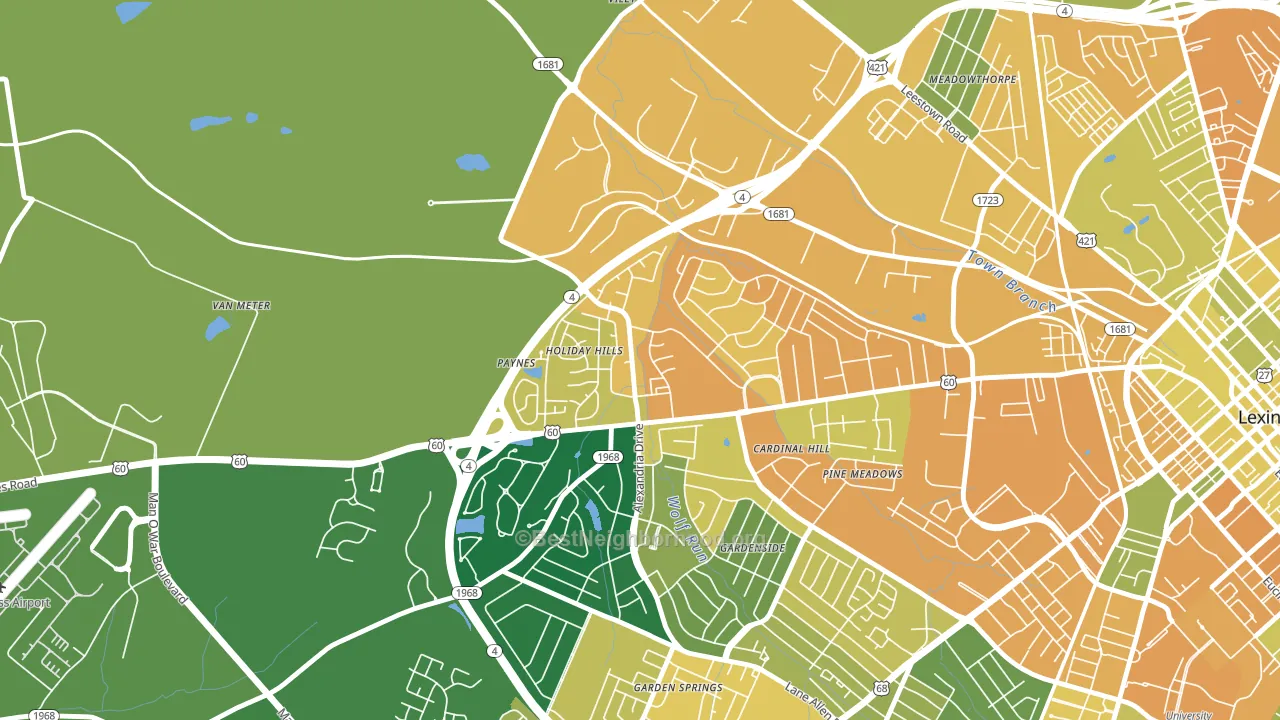 Holiday Hills, Lexington, KY block-group voter-turnout map