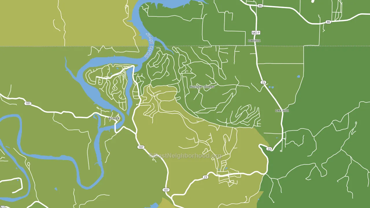 Holiday Island, AR block-group voter-turnout map