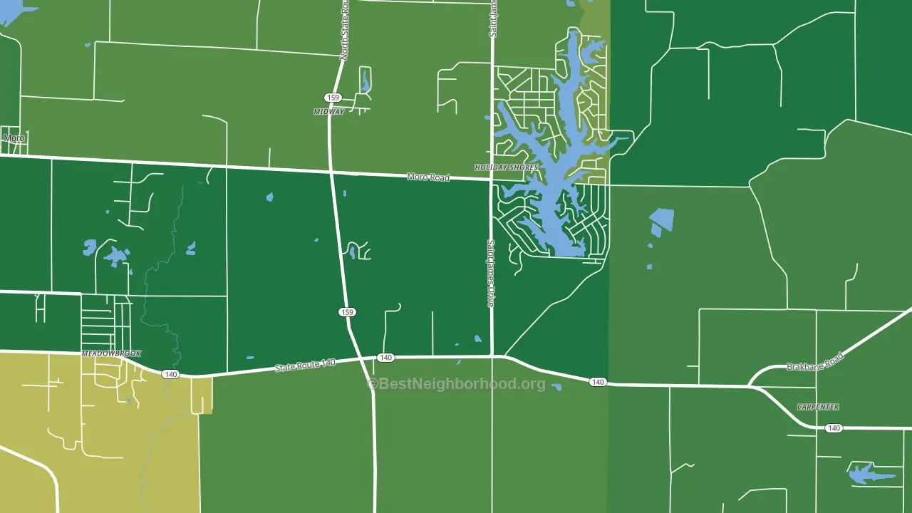 Holiday Shores, IL block-group voter-turnout map