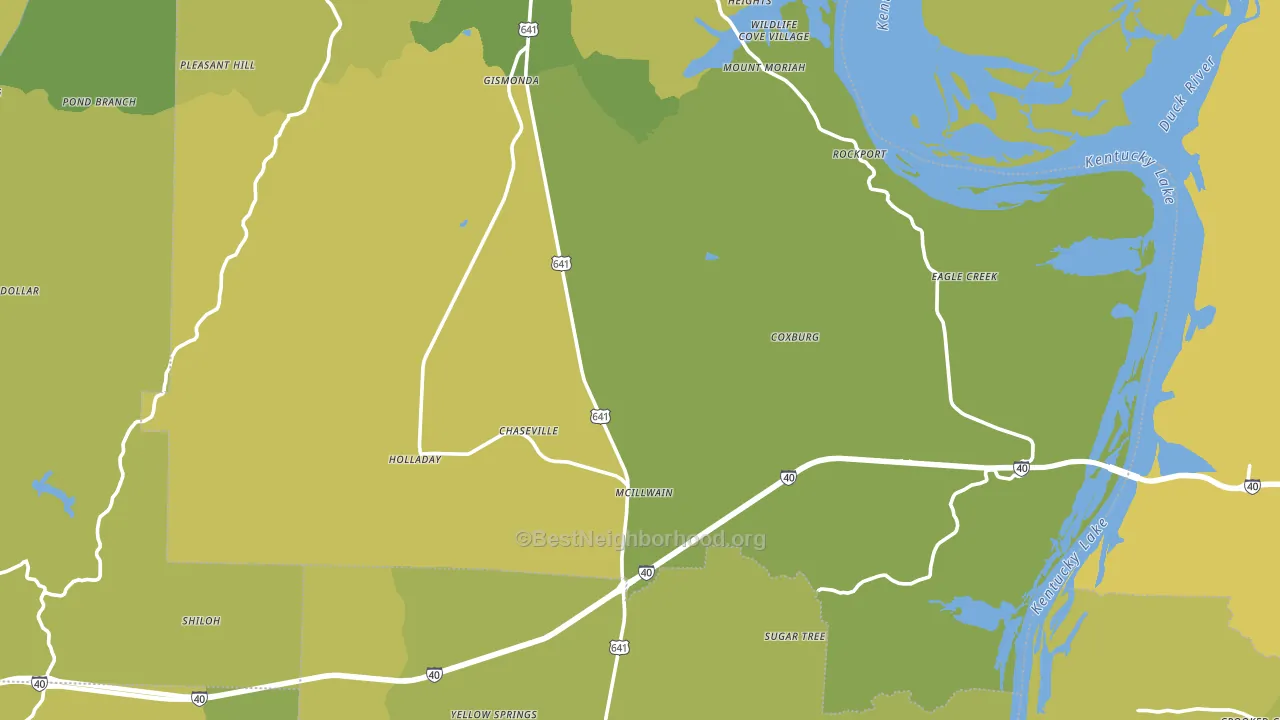 Holladay, TN block-group voter-turnout map