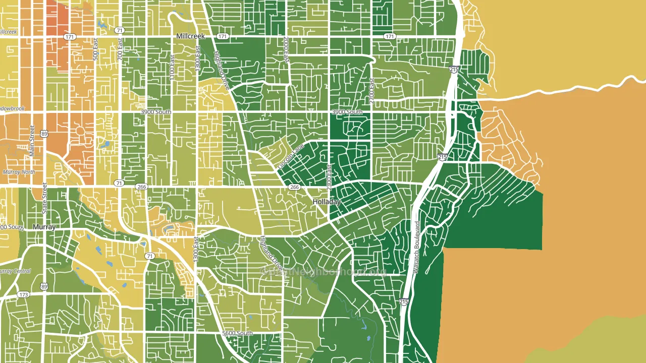 Holladay, UT block-group voter-turnout map
