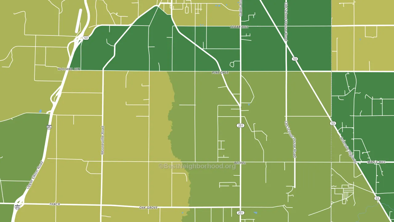 Holland Gin, AL block-group voter-turnout map