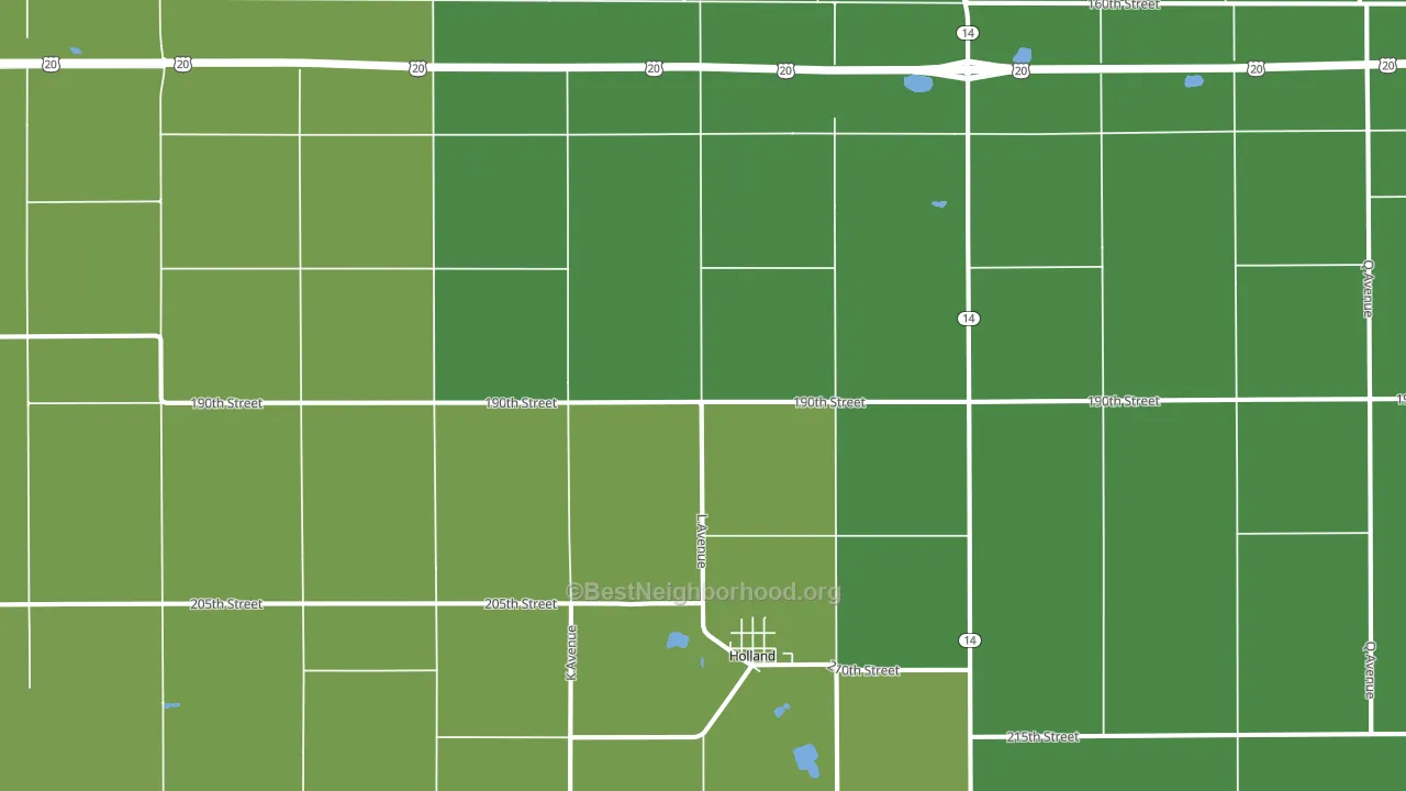 Holland, IA block-group voter-turnout map