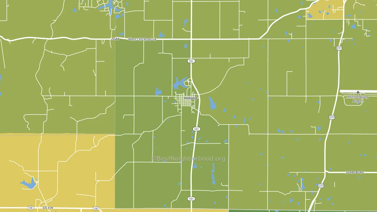 Holland, IN block-group voter-turnout map
