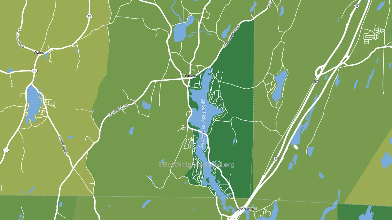Holland, MA block-group voter-turnout map