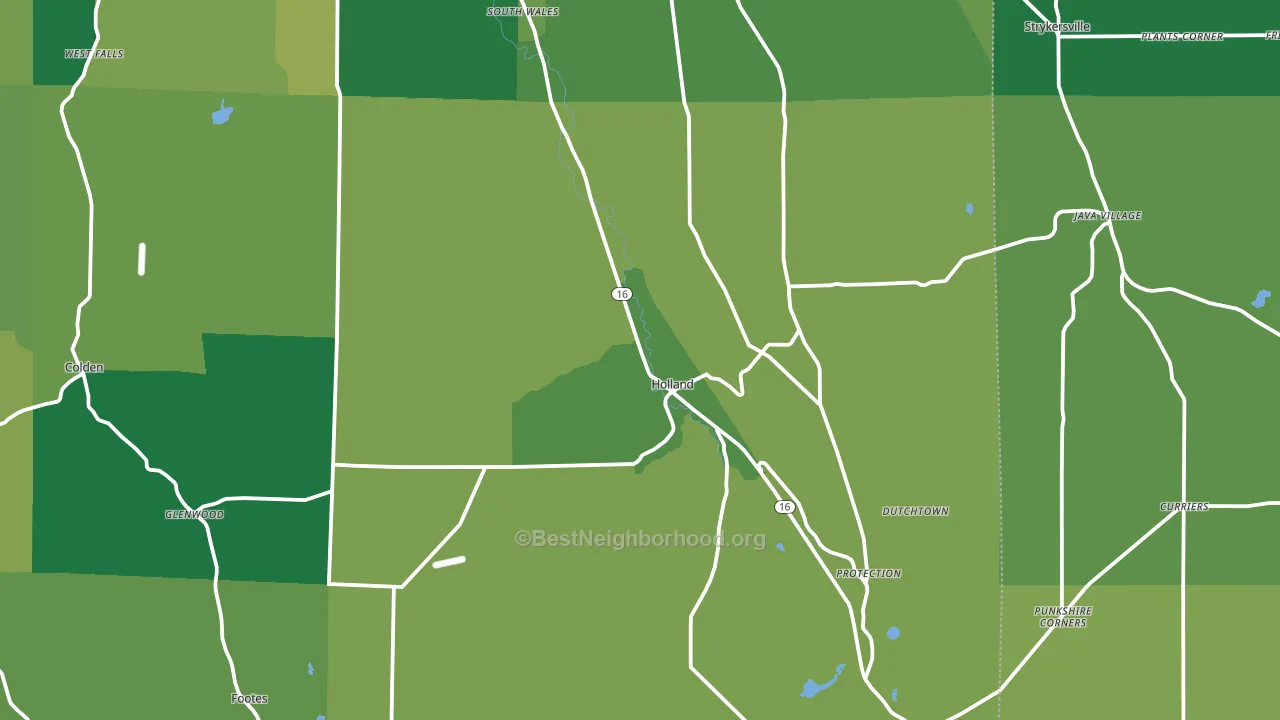 Holland, NY block-group voter-turnout map