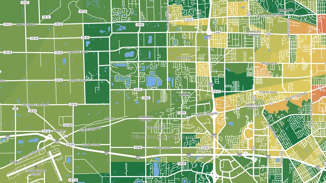 Holland, OH block-group voter-turnout map