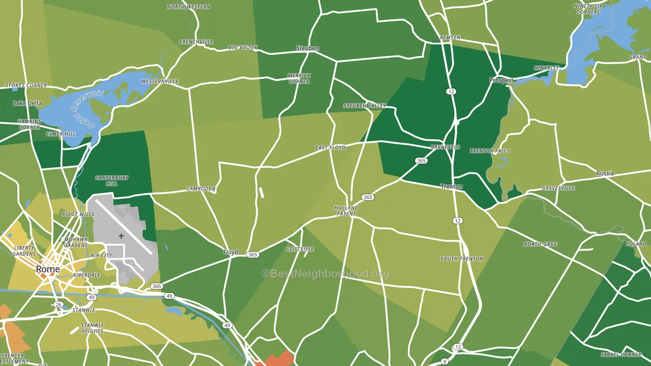 Holland Patent, NY block-group voter-turnout map