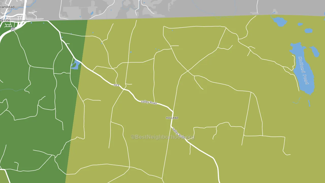 Holland, VT block-group voter-turnout map