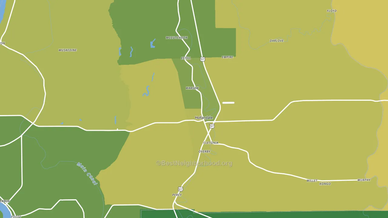 Hollandale, MS block-group voter-turnout map