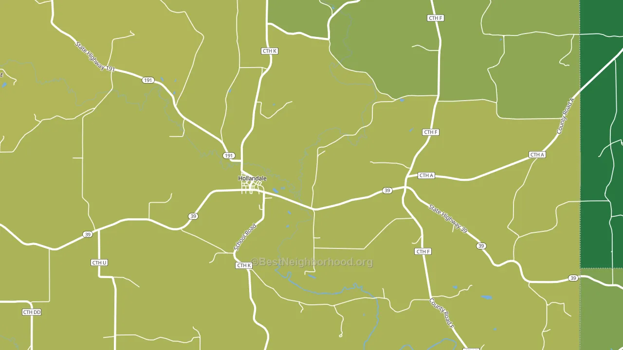Hollandale, WI block-group voter-turnout map