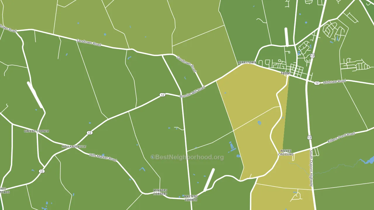 Hollandsville, DE block-group voter-turnout map