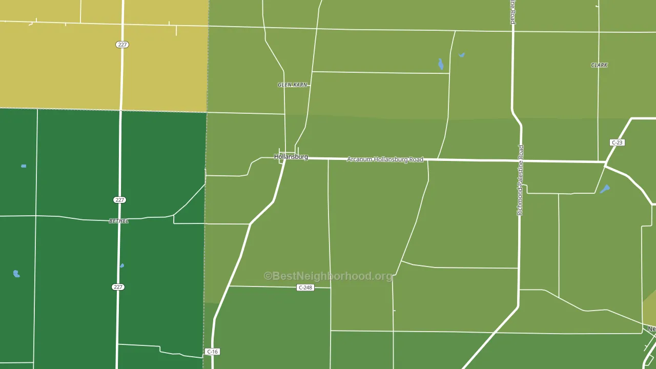 Hollansburg, OH block-group voter-turnout map