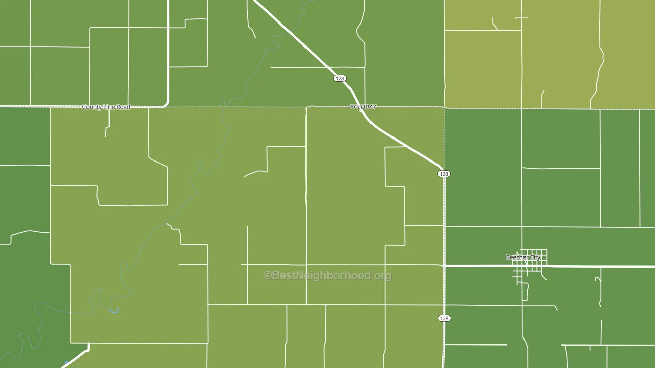 Holliday, IL block-group voter-turnout map