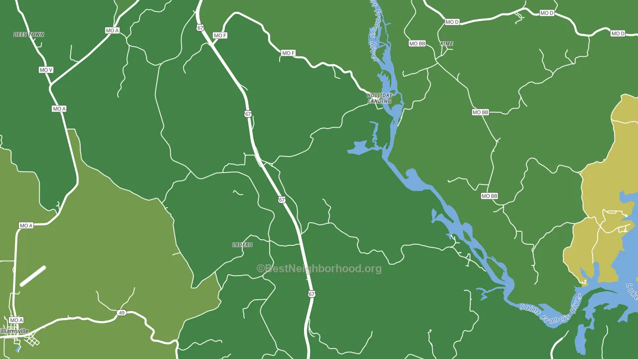 Holliday Landing, MO block-group voter-turnout map