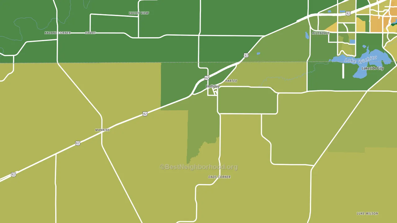 Holliday, TX block-group voter-turnout map