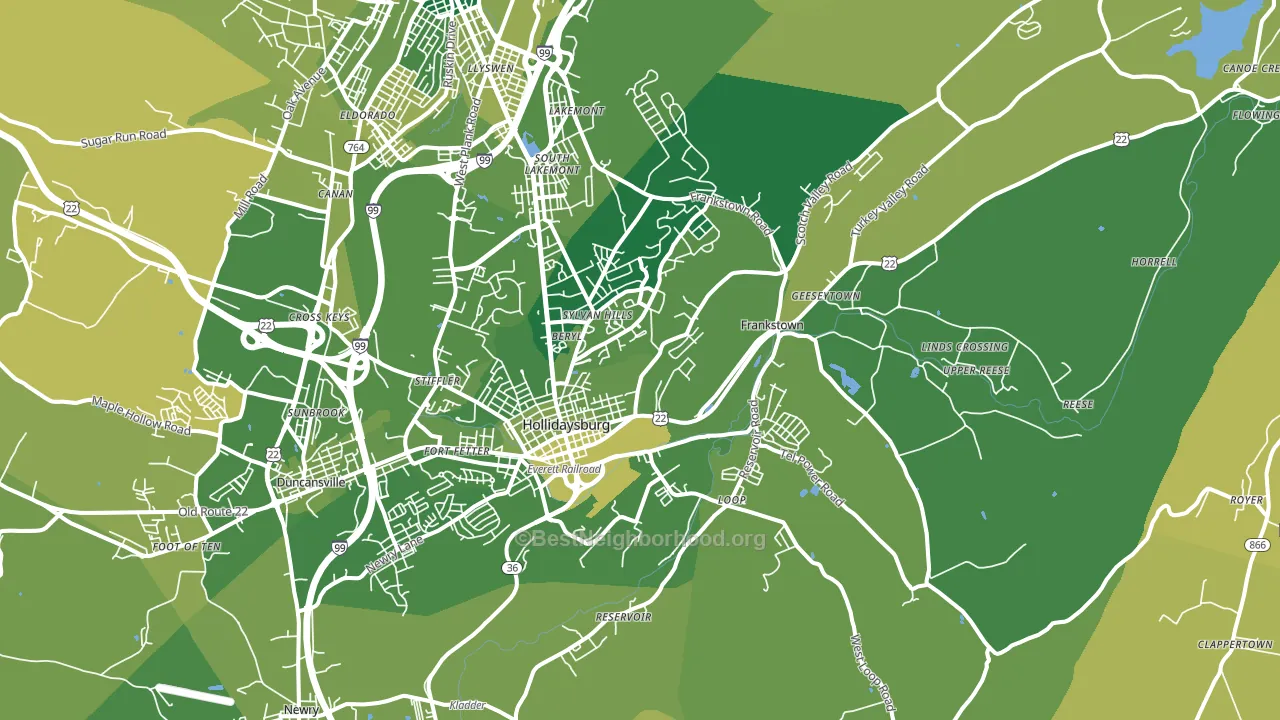 Hollidaysburg, PA block-group voter-turnout map