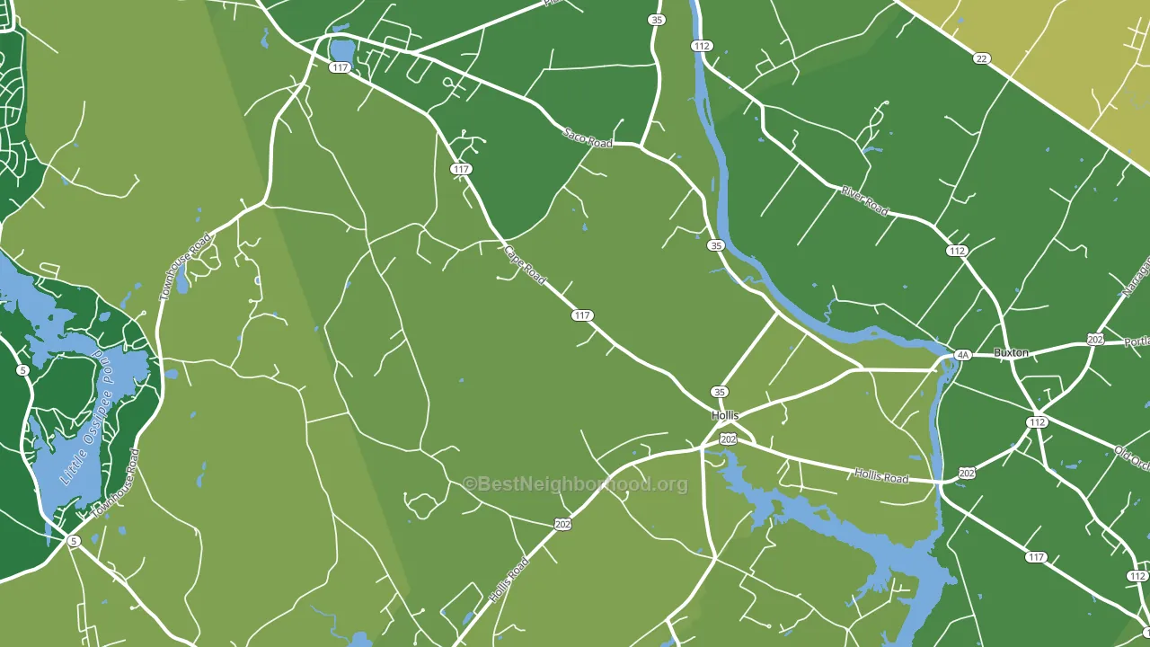 Hollis Center, ME block-group voter-turnout map