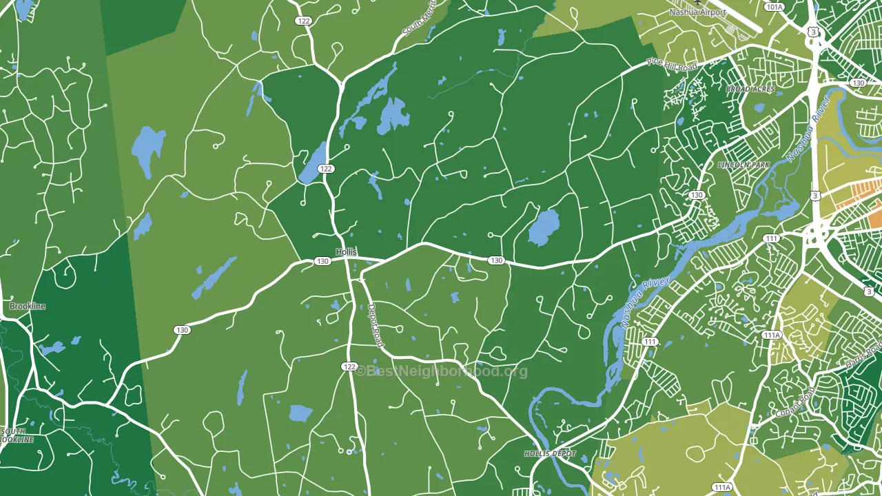 Hollis, NH block-group voter-turnout map