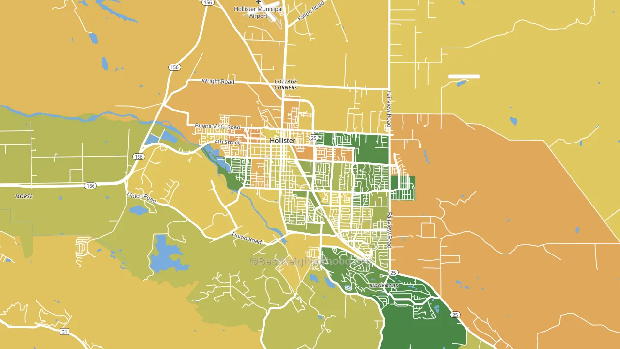 Hollister, CA block-group voter-turnout map