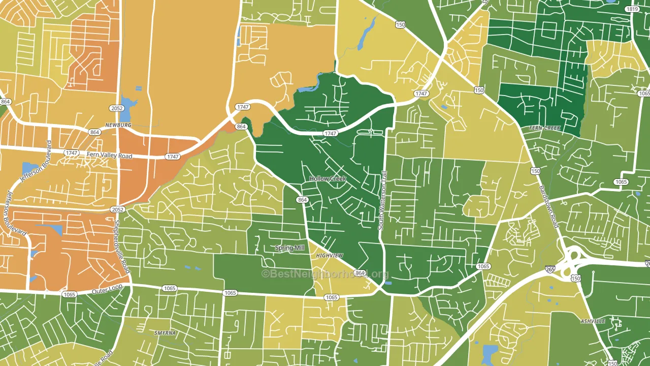 Hollow Creek, KY block-group voter-turnout map