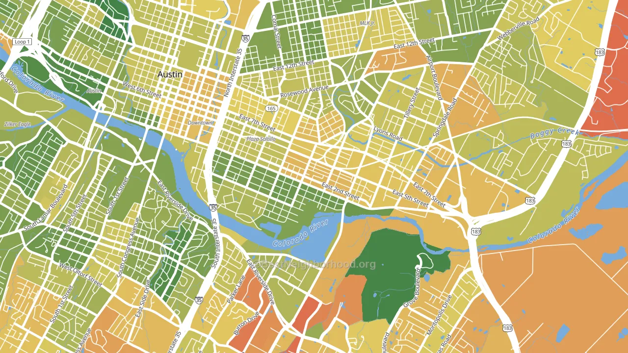 Holly, Austin, TX block-group voter-turnout map