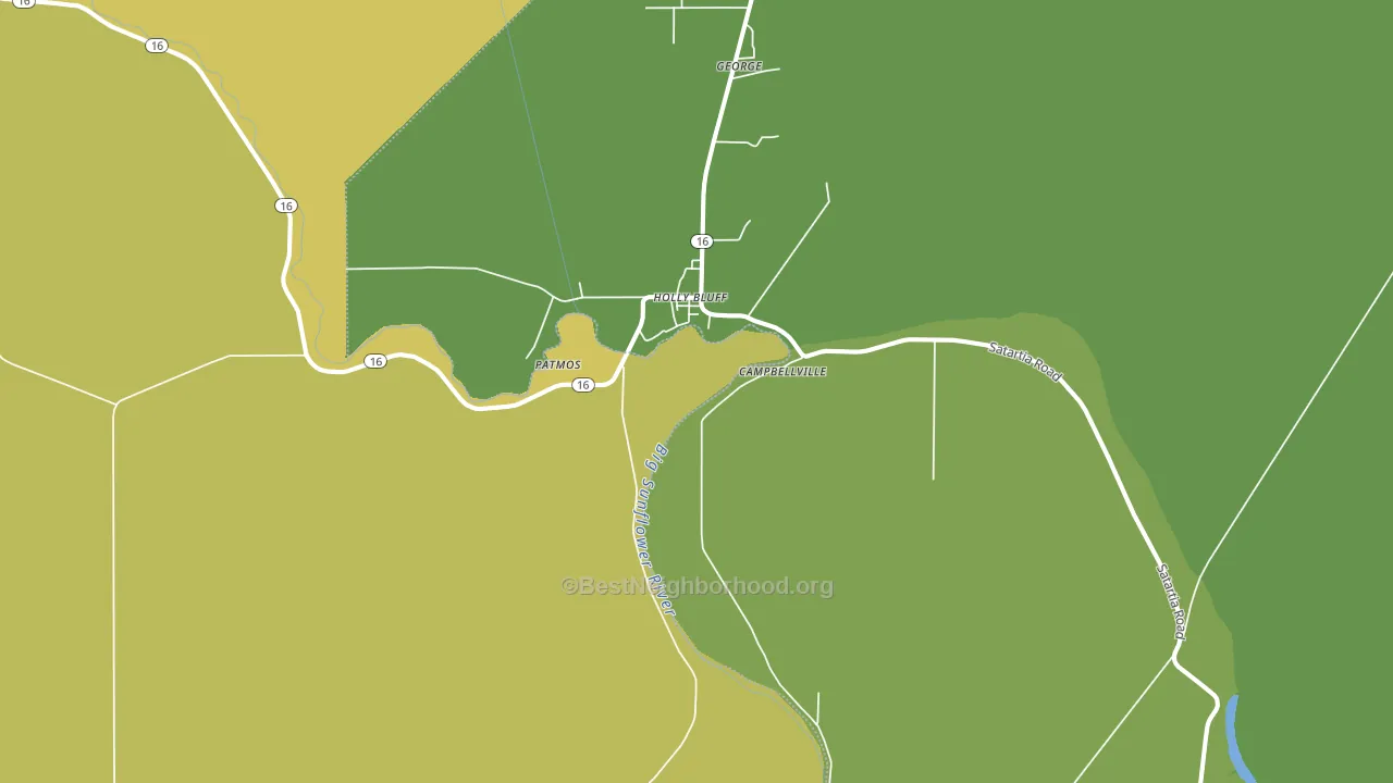 Holly Bluff, MS block-group voter-turnout map